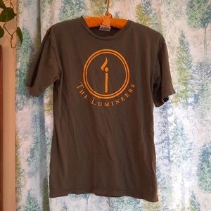 The Lumineers concert tshirt 2020 green and gold north American tour size small